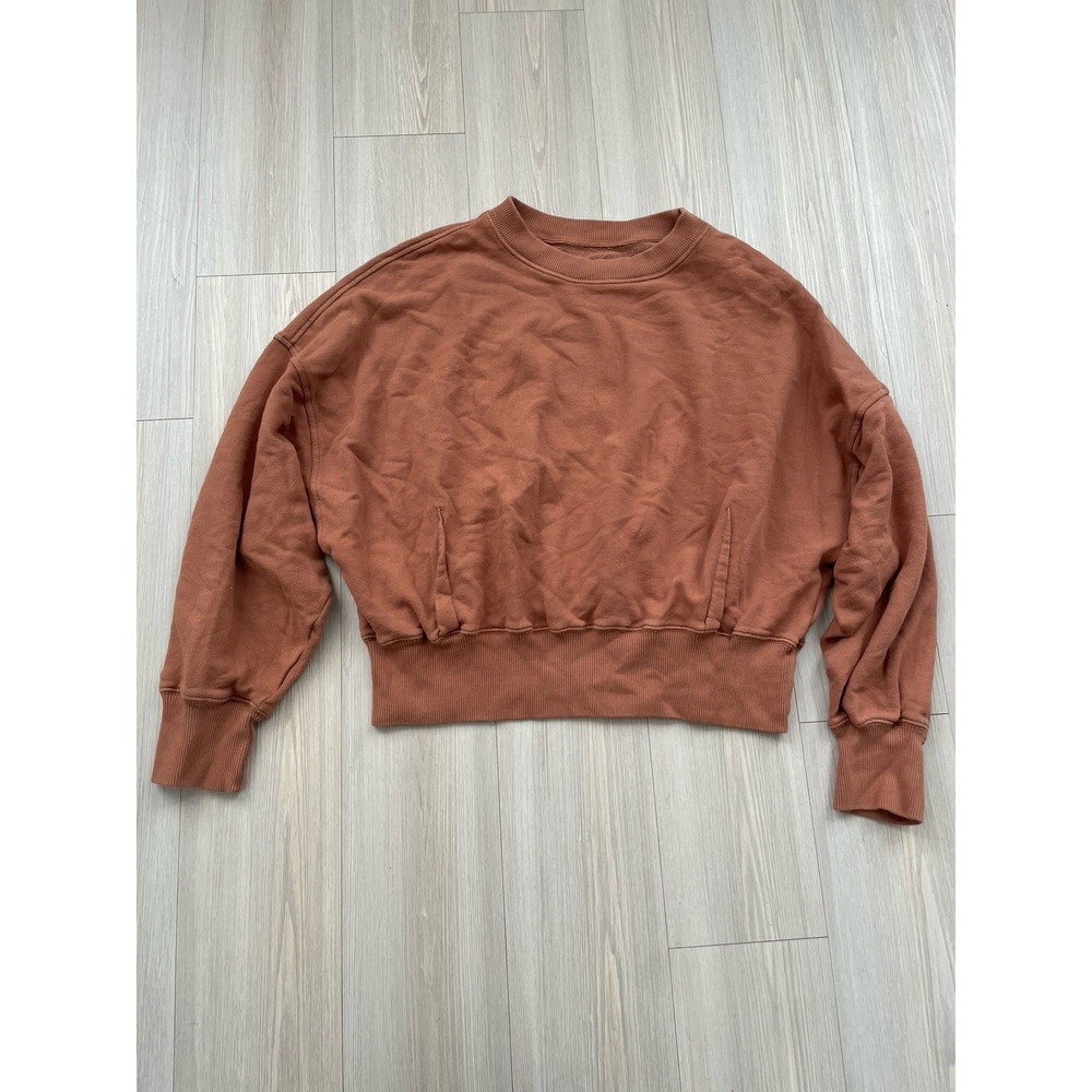 Aerie Burnt Orange Crewneck Sweatshirt Size XL Women's Autumn Casual Lounge